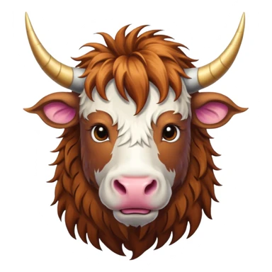 Badass Male unicorn highland cow sticker