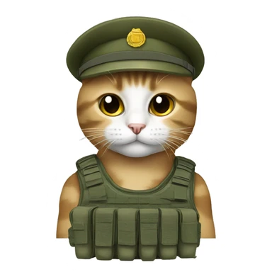 cat with army gear sticker