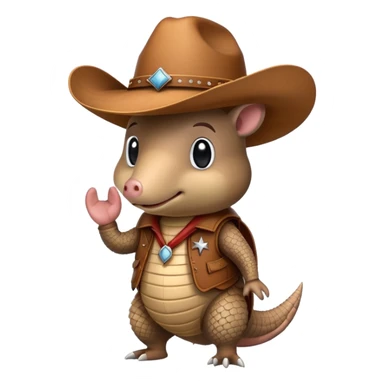Armadillo with a cowboy hat sticker
