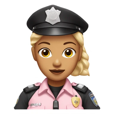 Female police officer in baby pink uniform sticker