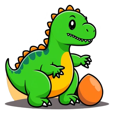 Dinosaur hatching sticker