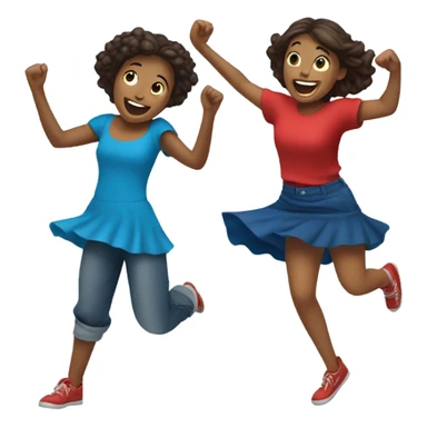 2 girls dancing  sticker