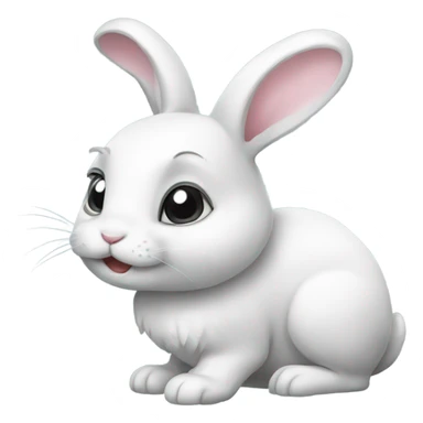 Grey and white rabbits sticker