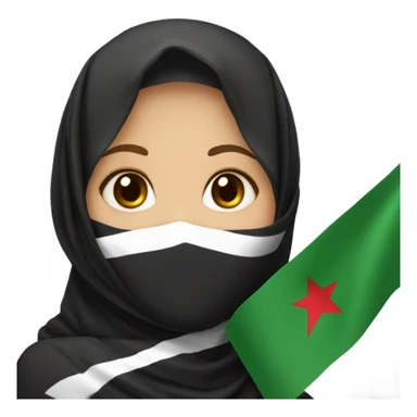 A hijabi with a free Palestine flag  sticker