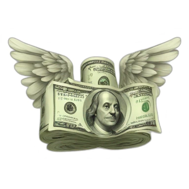 banded money with wings sticker
