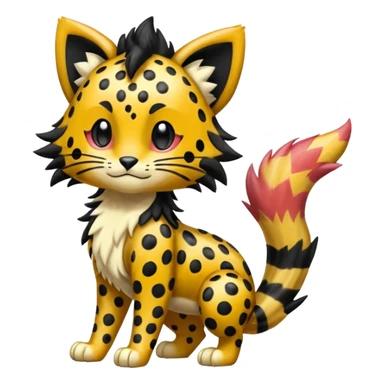 Glossy Sparkly Gembonded Spotty Stripy Hairy Floofy-Poofy Liepard-Linoone-Litten-Pokémon-fusion-creature (full body) sticker