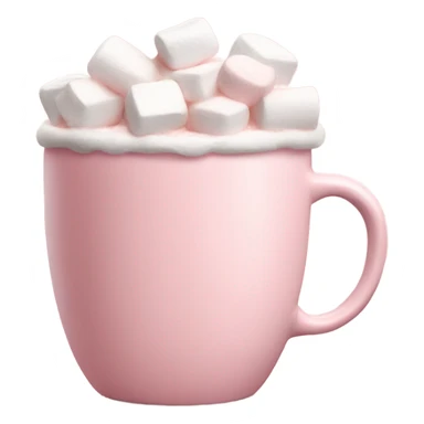 Light Pink mug of hot chocolate with marshmallows  sticker