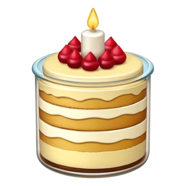 A layered little jar of cake that is gold I only want to be gold like I want the black background to be black. sticker