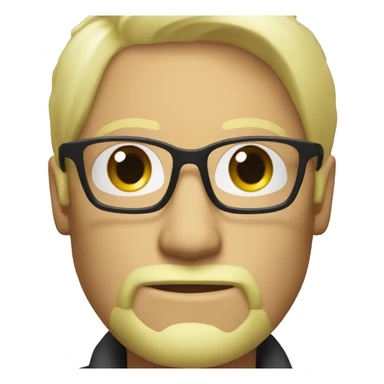 Bleach blonde Man with glasses and beard sticker