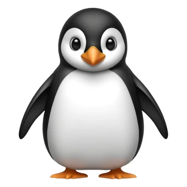 “Create a penguin character looking to the right.” sticker