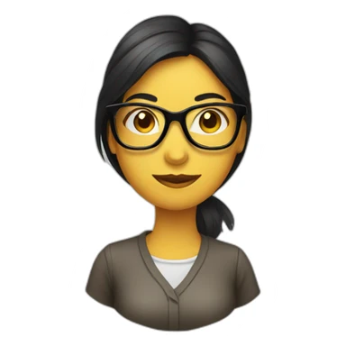 female duck wearing glasses with dark hair sticker