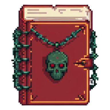 red cursed book with chains sticker