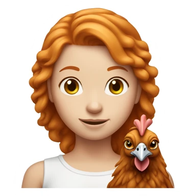 Ginger girl with a brahma hen sticker