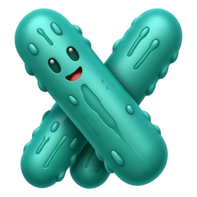 Multiple Lactobacillus bacteria emojis, thick rod shape, teal green, soft fibrous texture, clean ingredient icon style
 sticker