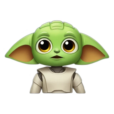 cute robot with yoda ears sticker
