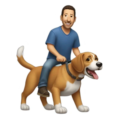 Adam Sandler riding a dog sticker