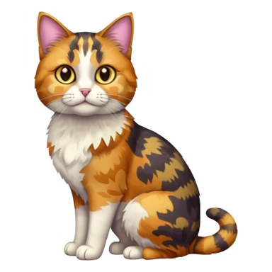 full body colourful light patched calico tabby cat with hazel eyes sticker