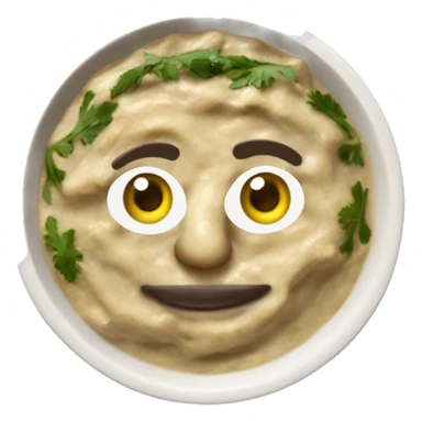Baba Ghanoush eggplant dip in a circular dish sticker