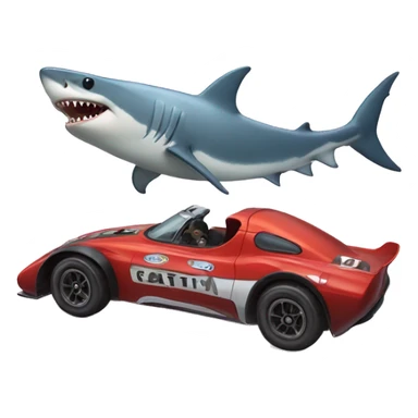 shark with race car sticker