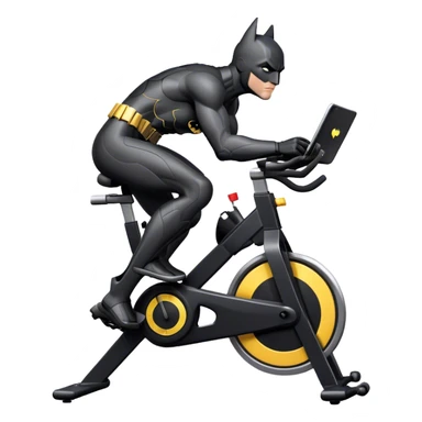 black Batman suit on a spinning bike sticker