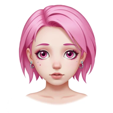 pale girl with pink hair and face piercings sticker