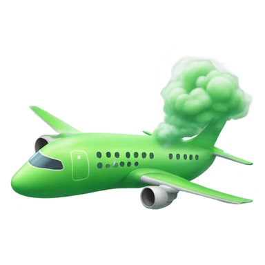 Create a picture of an aeroplane that is farting in emoji style sticker