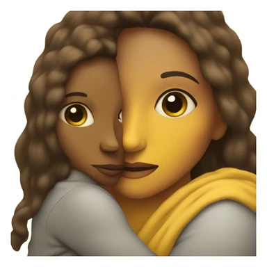 mother yellow skin with child sticker