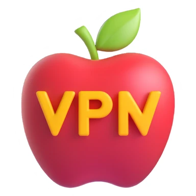 Add the word 'VPN' in a modern, bold, sans-serif font on the icon, keeping the Apple 3D emoji style. Ensure the connection from Germany to the USA remains clear and visible. sticker