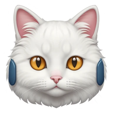 gatito blanco con ojos de enamorado sticker