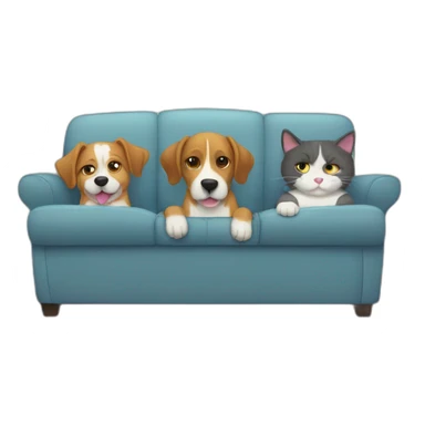 2 dogs and 1 cat watching TV sticker