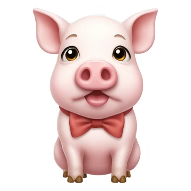 Cute pig with a white bow  sticker