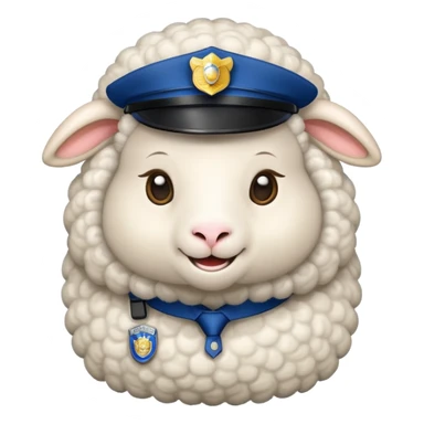 A sheep in a police uniform sticker