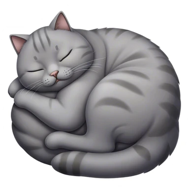 big fat gray cat sleeping sticker
