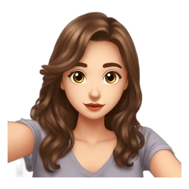 a woman taking a selfie in front of a mirror, a picture, tachisme, she is about 1 6 years old, brown hair and large eyes, discord profile picture, ekaterina sticker