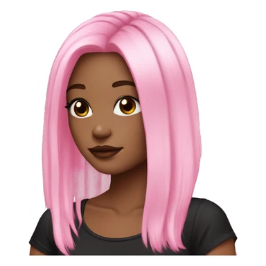 pink and black hair SCENE girl sticker