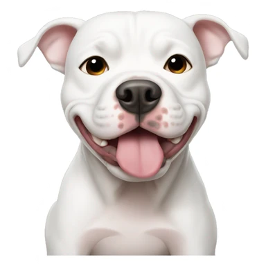 White pitbull pooping sticker