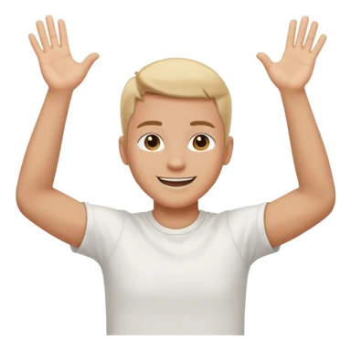 person raising both arms spread further apart sticker