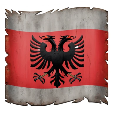 Albanian flag grey sticker