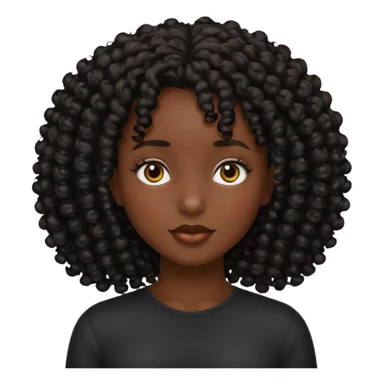 Una chica morena de cabello rizado no esponjado y color negro sticker