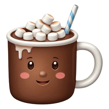 aesthetic hot cocoa with marshmallows sticker