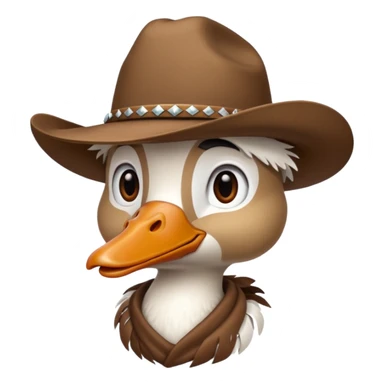 goose wearing a cowboy hat sticker
