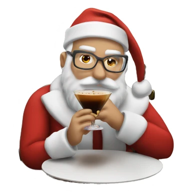 Santa drinking an espresso martini sticker
