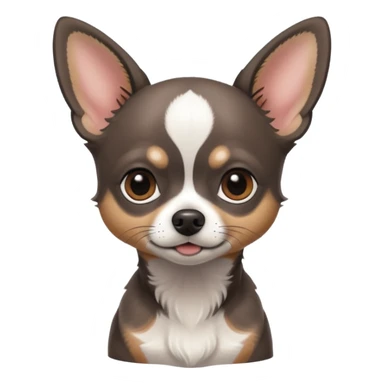 Very Dark graphite Chihuahua with white markings sticker