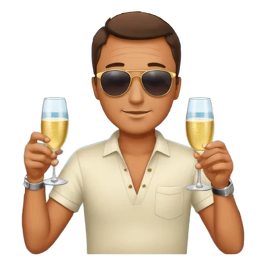 Male yacht man face sticker