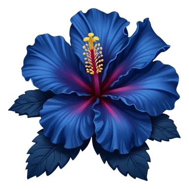 very Dark blue flower hibiscus only colour blue no pink or yellow  sticker