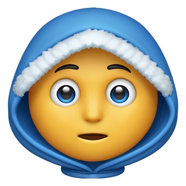 A cold emoji with a hood sticker
