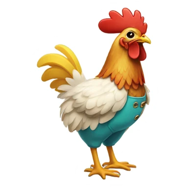 Chicken wearing pants  sticker