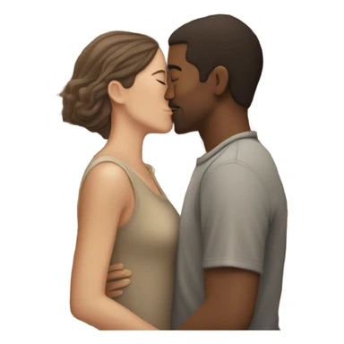 White man kissing brown-skinned woman’s esr sticker