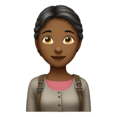 Girl in village sticker