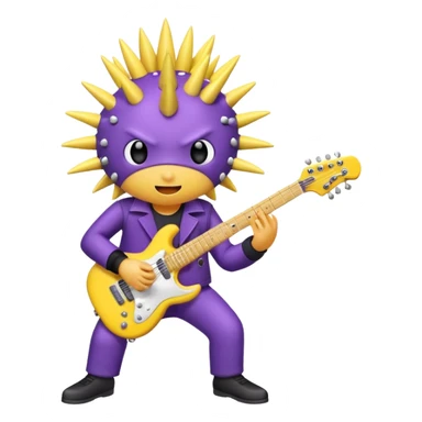 playing electric guitar sea urchin sticker